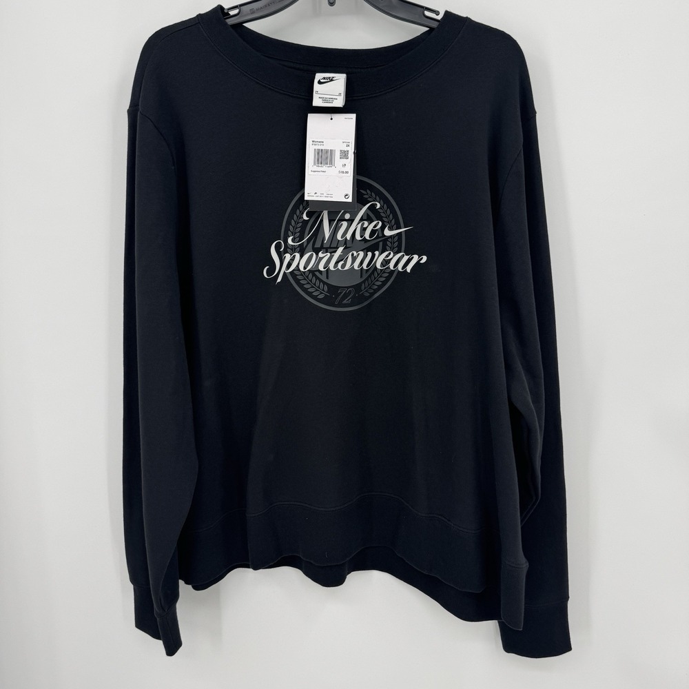 Nike Women's Sportswear Club Fleece GFX Crew Neck Sweatshirt size 2X Plus Size